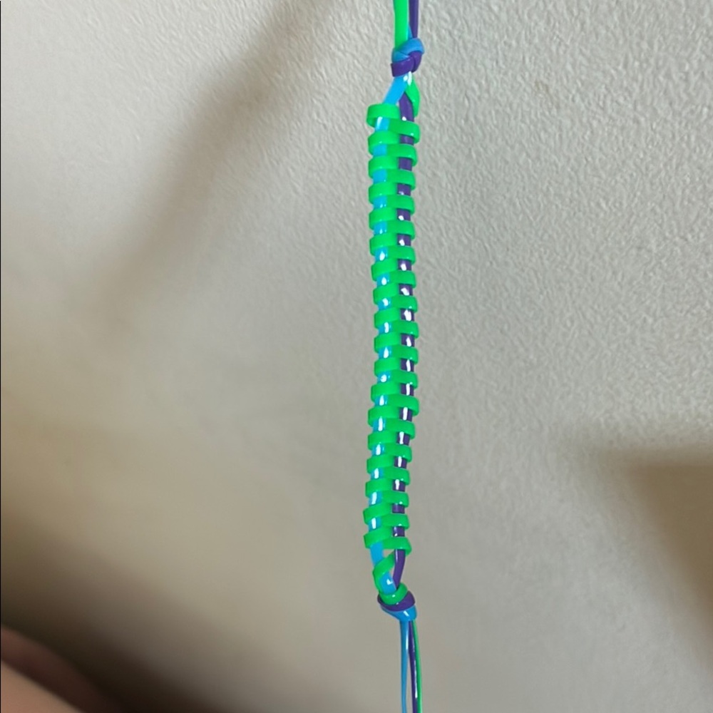 Mini Green, Blue, Woven Keychain